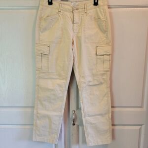 L.L. Bean Favorite Fit Cream Colored Straight Leg Cargo Pants